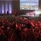 Tesla CEO Elon Musk presents the Model 3 at the company’s Fremont factory.